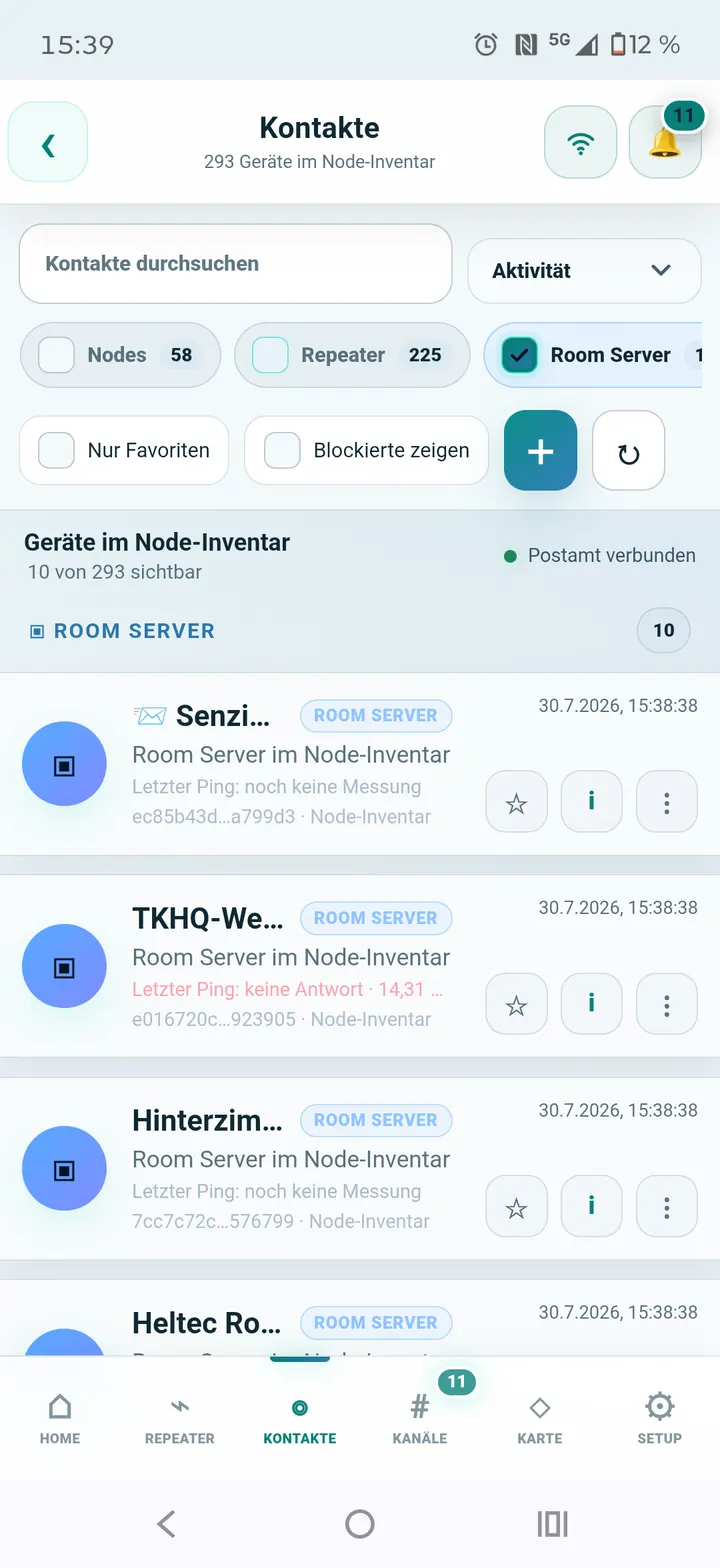 Room-Server im Node-Inventar
