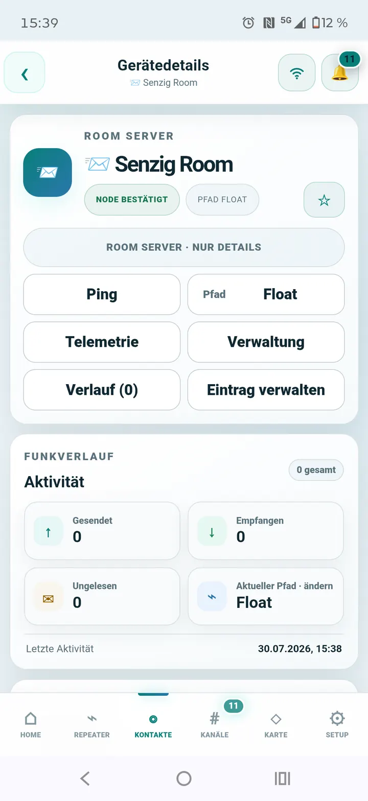 Room-Server mit Aktivität und Verwaltung