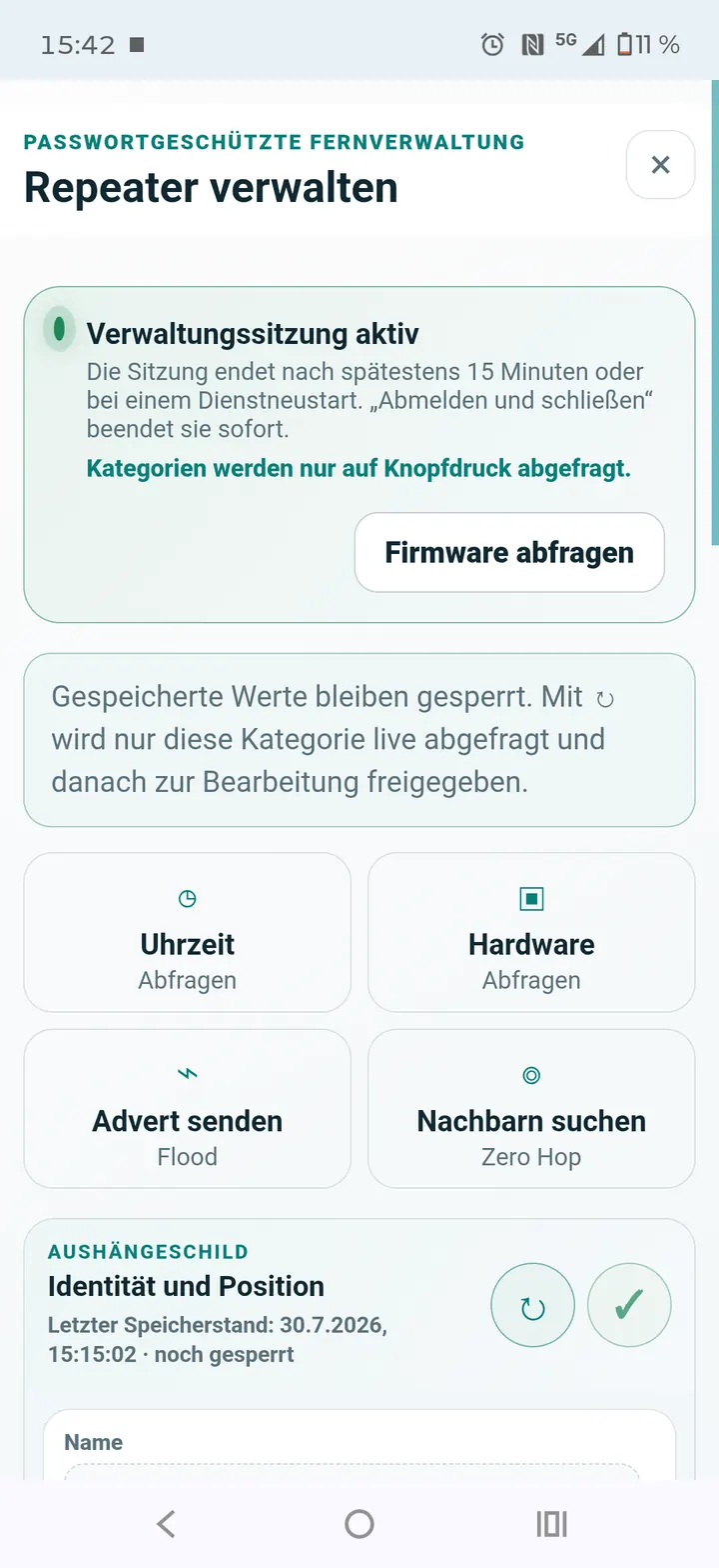 Admin-Cockpit in der mobilen Oberfläche