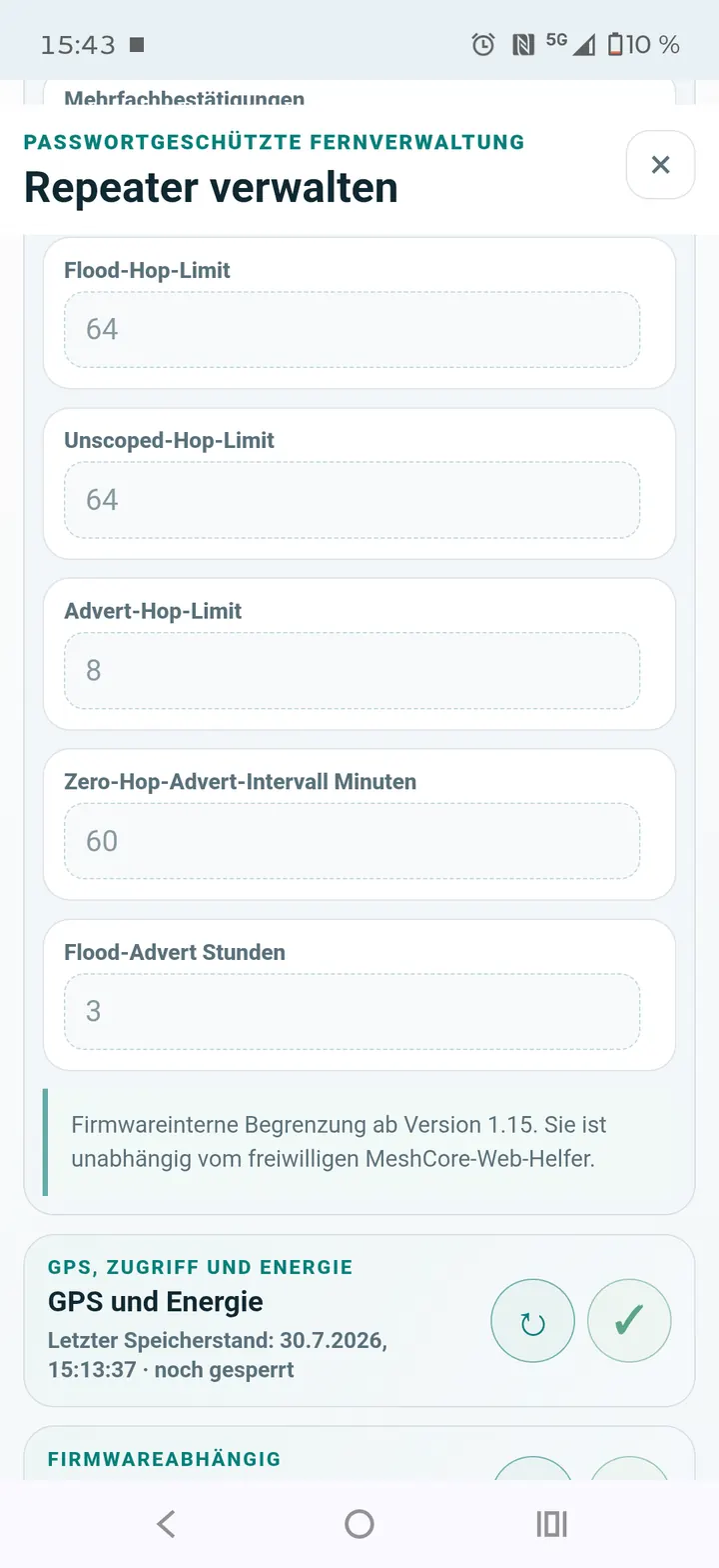 Mehrfachbestätigungen und Hop-Limits
