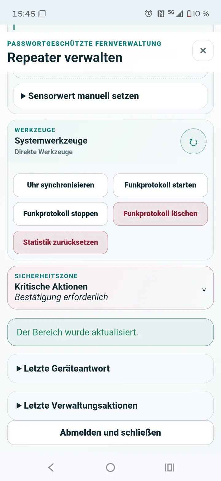 Sensorwerte und Systemwerkzeuge