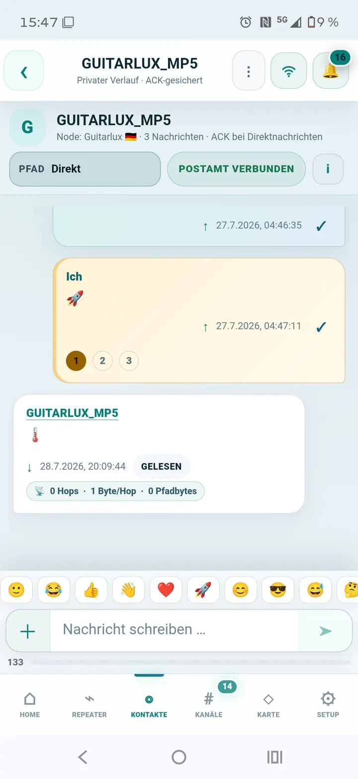 Direktnachrichten mit Zustellstatus