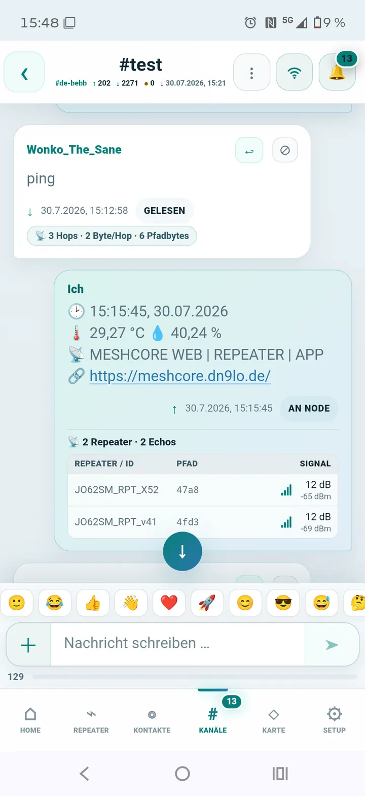 Chats & Kanäle in der mobilen Oberfläche