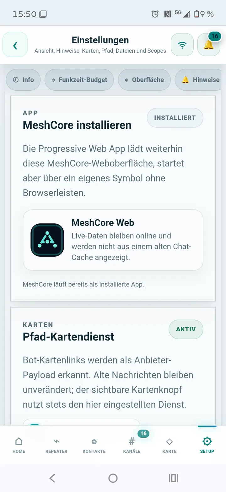 MeshCore Web als PWA installieren