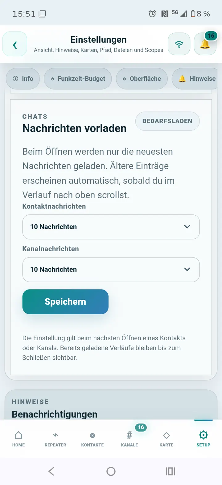 Nachrichten vorladen