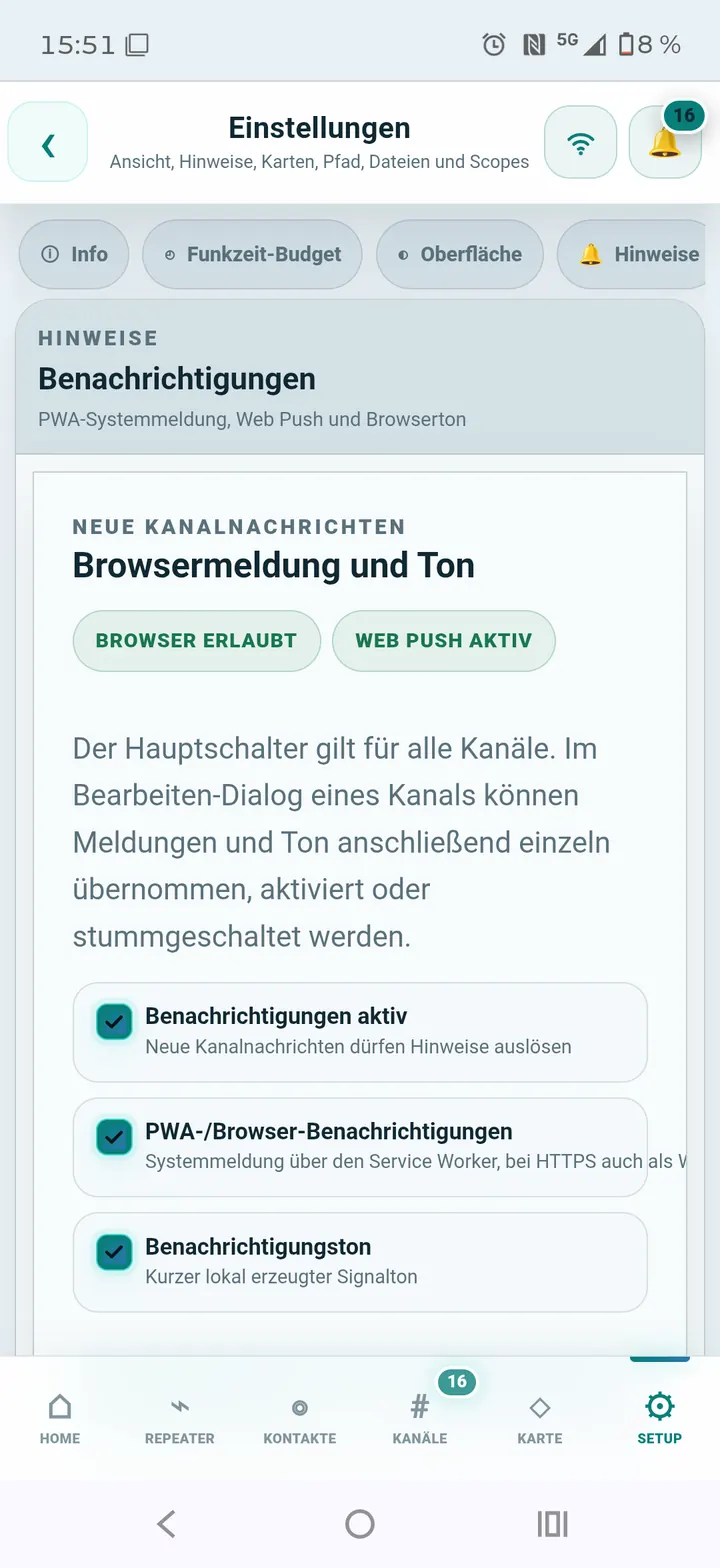 PWA & Push in der mobilen Oberfläche