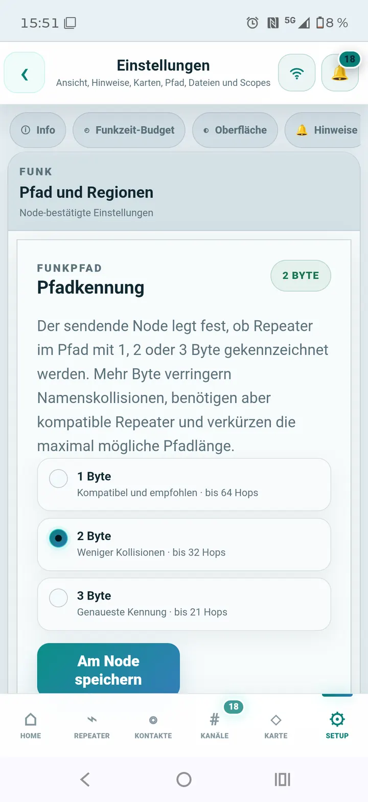 Funkpfad-Erkennung konfigurieren