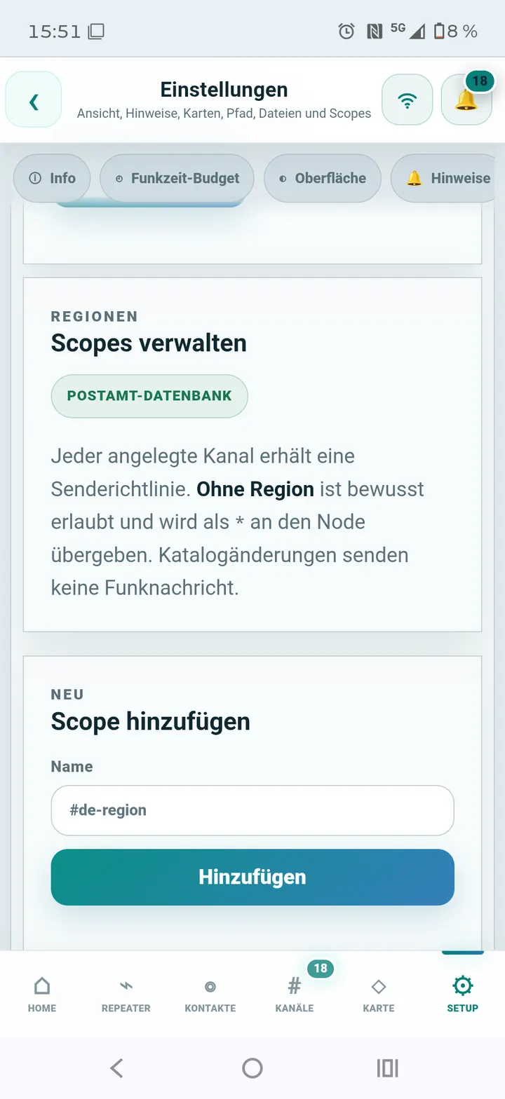 Scopes, Dateien & Regeln in der mobilen Oberfläche