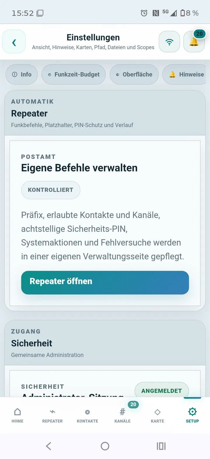 Eigene Repeater-Befehle verwalten