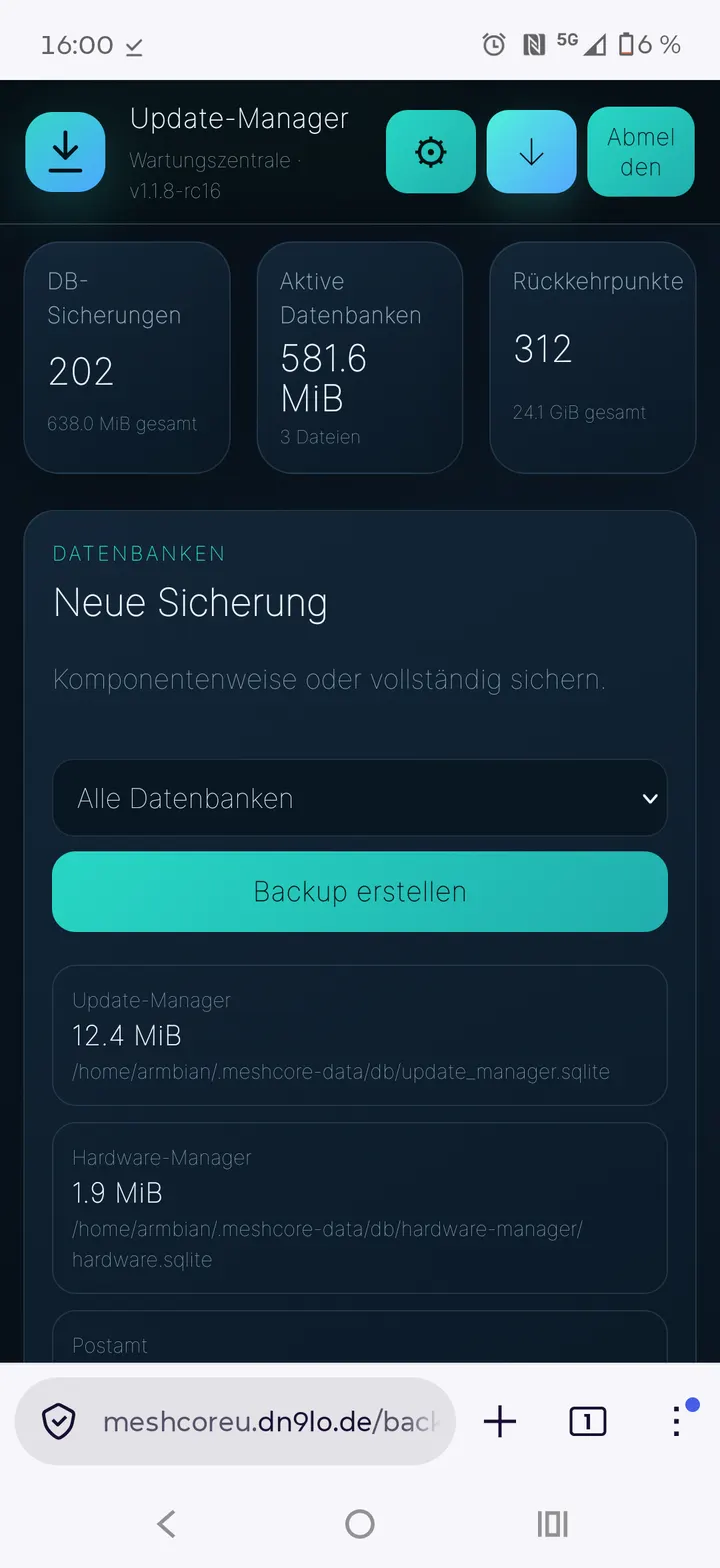 Neue Sicherung erstellen