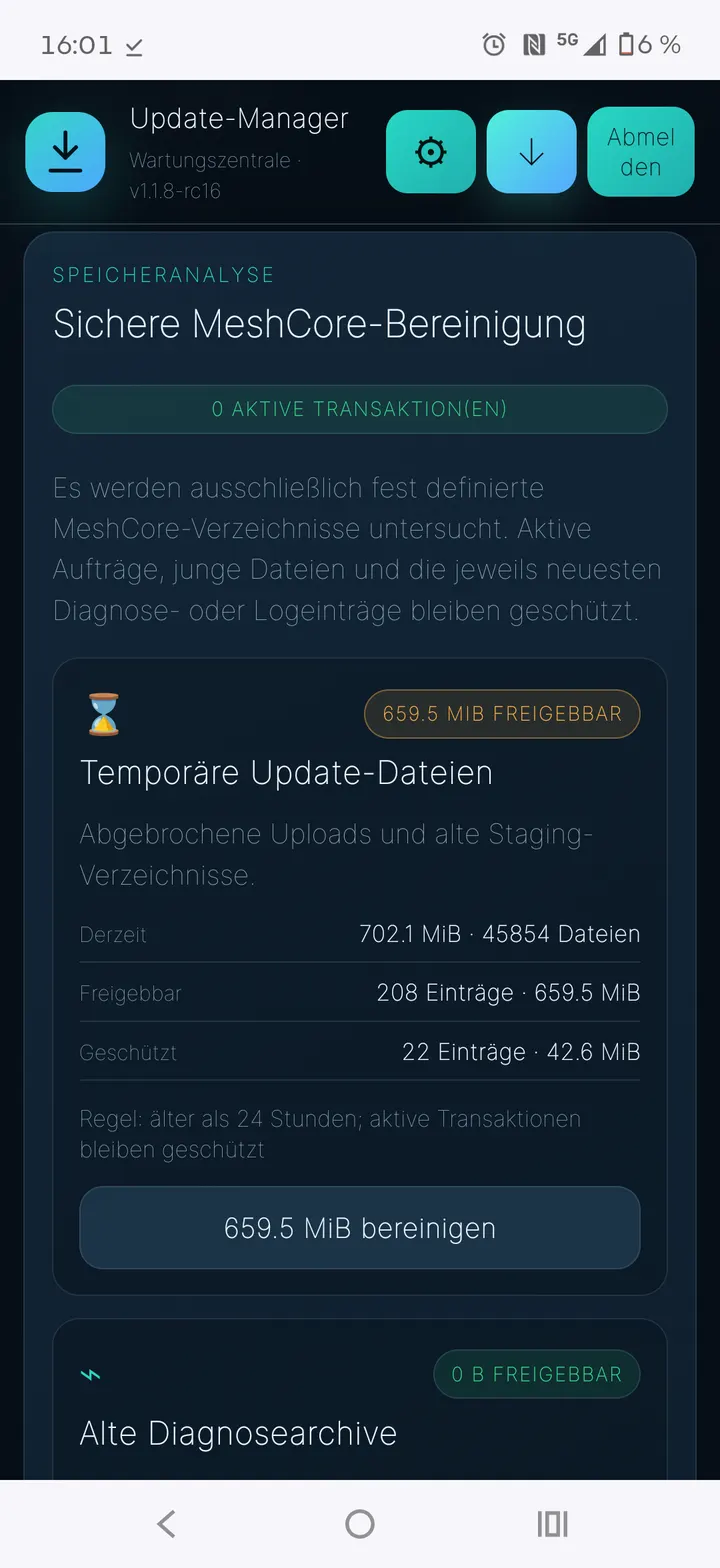 Temporäre Update-Dateien