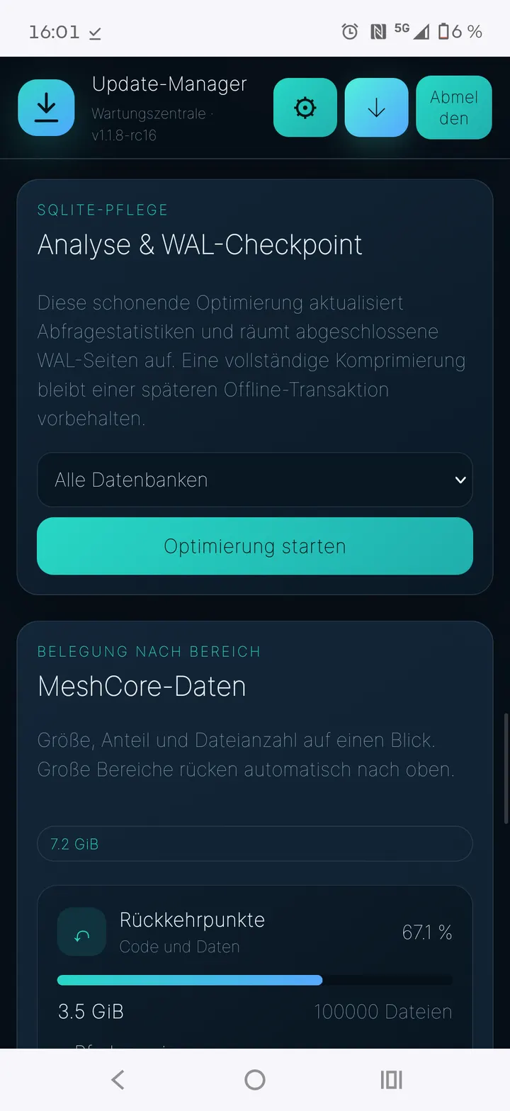Datenbankanalyse und WAL-Checkpoint