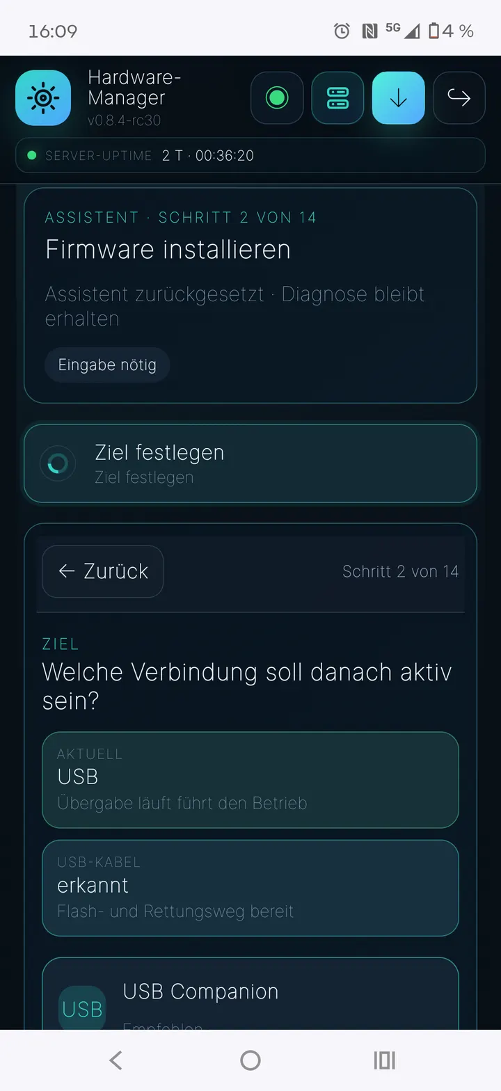 Ziel und Verbindungsart festlegen