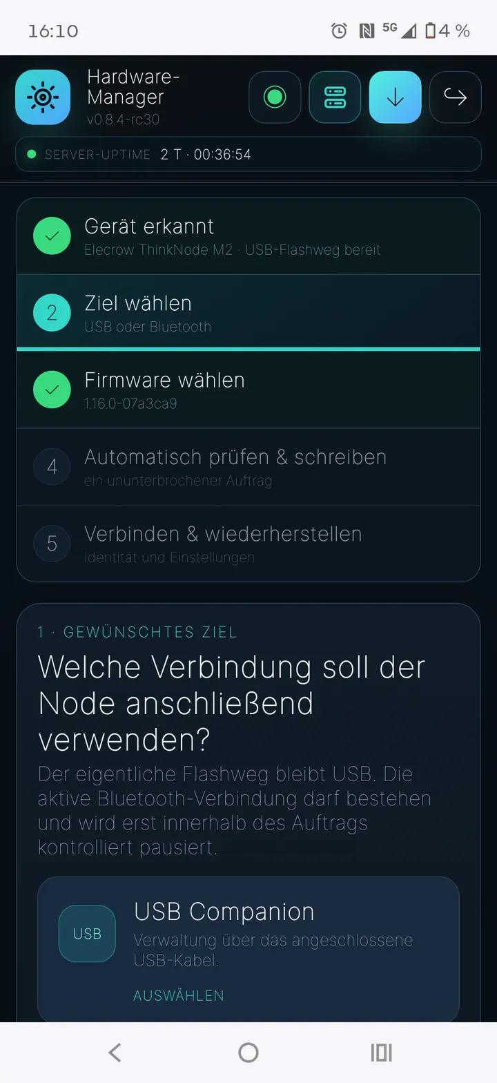 Gewünschtes Verbindungsziel wählen