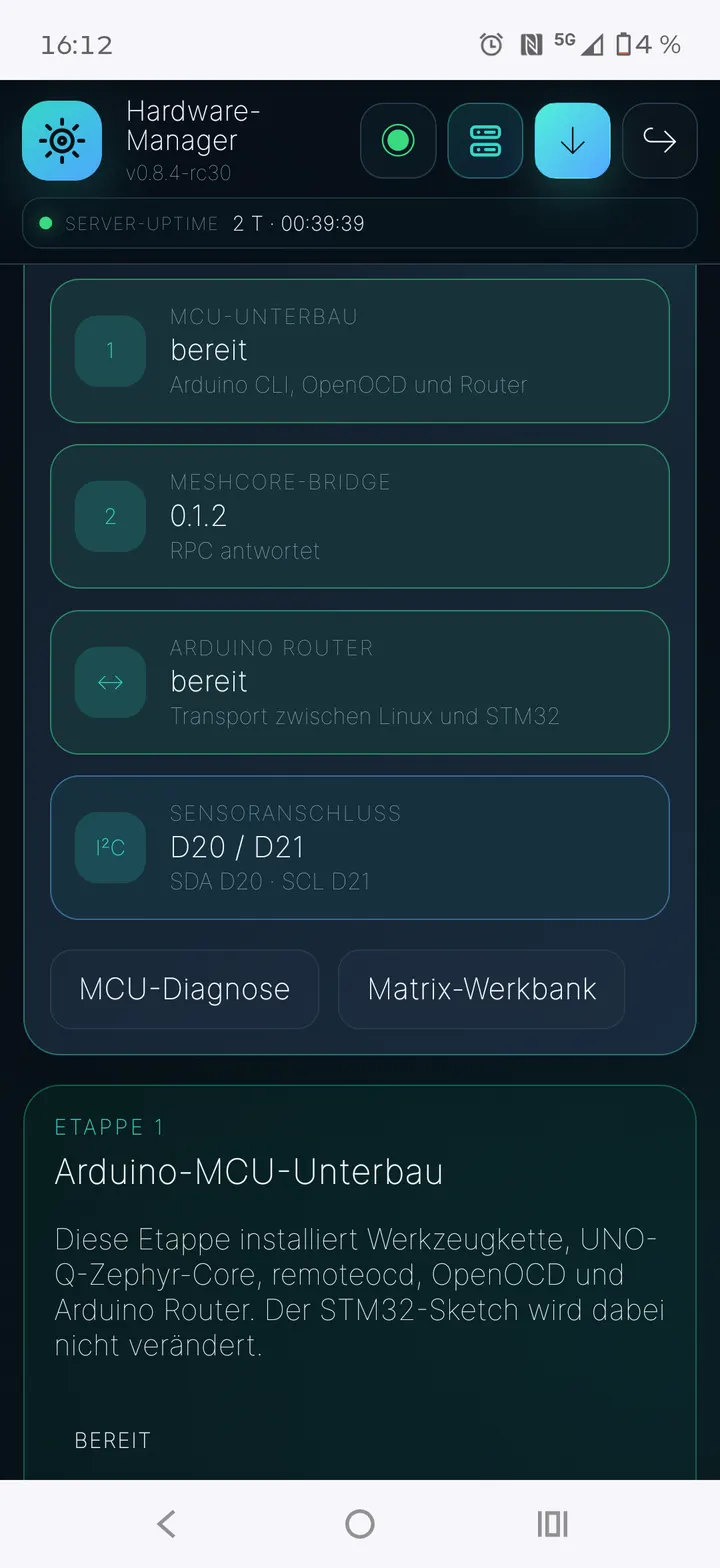 MCU-Bridge in der mobilen Oberfläche