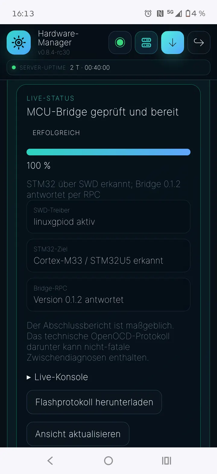 MCU-Bridge geprüft und bereit